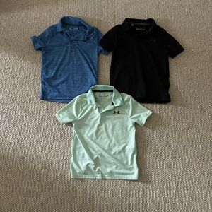 Under Armour Kids Polo Trio - Black, Blue, Mint